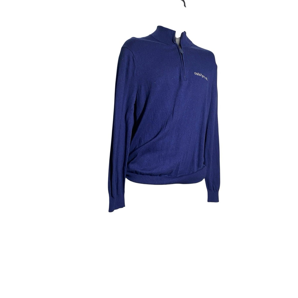 Vineyard Vines Blue Cashmere Blend 1/4 Zip Up Pullover Sweater CatchPoint Medium - Picture 3 of 7